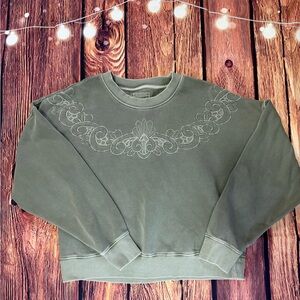 American Eagle Outfitters Olive Green Crew Neck Sweater